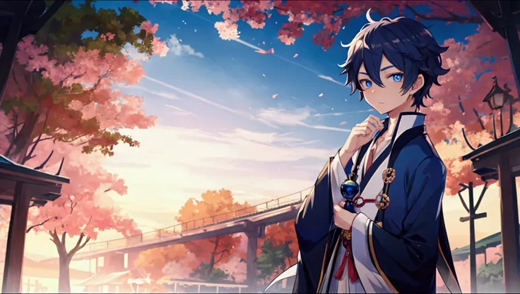 attractive, elegant, virtual youtuber, anime boy, blue eyes, (big, clear eyes:1.3), navy hair,  inspired by Okumura Masanobu, inspired by Okumura Togyu, Cartoon illustration of a boy,  young anime man, Animation Moe Artstyle, male anime character, 2D anima...