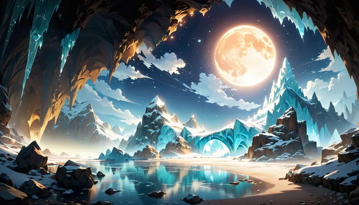 ice, cave, cave, Highest quality, a little bit of sky from the cave, (masterpiece:1.2), Super detailed, 超High resolution, The absolute solution, 4K, Ultra HD, Highly detailed and exquisite, High resolution, High resolution, beautifully, beautiful, (beautif...