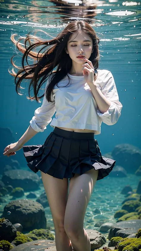 under water  girl