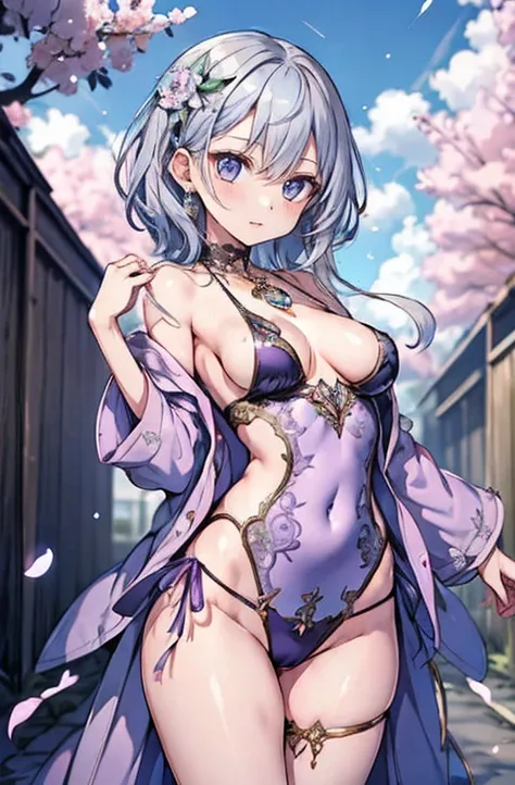 Anime Kawaii sexy Perfect Slim sensual body large breast and huge thighs, An intricate and highly detailed illustration of anime (Young girl). High definition RAW color image, animation,Carving, Silver Marble Skin, (((Elegant ultra detailed))), magical atm...