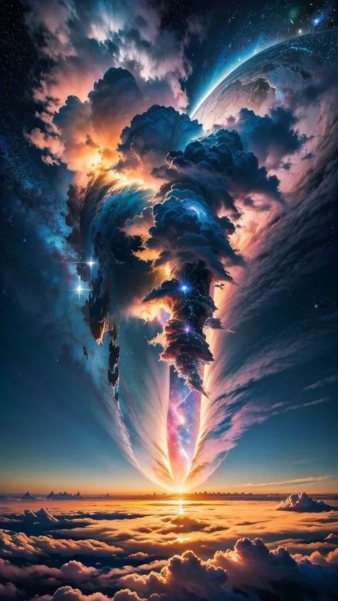 epic nebulae breathtaking nebula vibrant hues ethereal interstellar sparks curiosity birth evolution stars hyper starry sun_ciel spacieux SunShine panoramique coucher de soleil ultra lever du soleil (((Best quality、Haute finesse、high resolution、chef d&#39;...