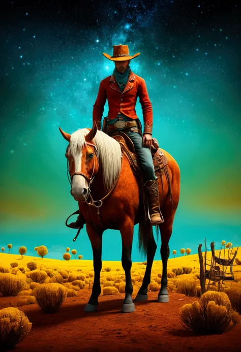 Western Cowboy, full body, by Alexander Jansson and Andy Kehoe, cinematic still, (best quality, masterpiece), very aesthetic, perfect composition, intricate details, ultra-detailed, vivid colors