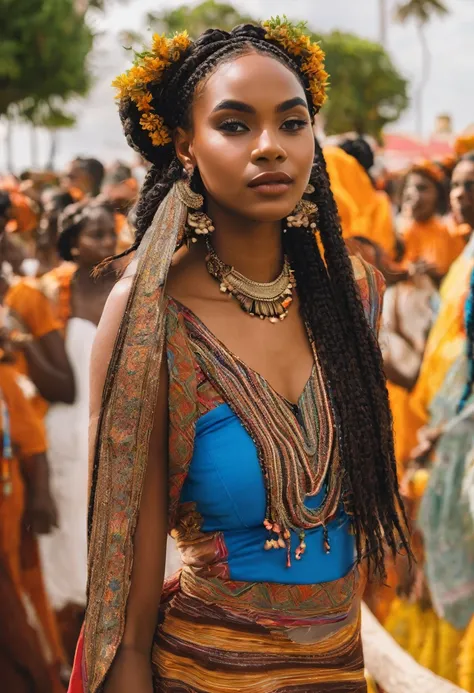 Beautiful brown skin girl with briads 