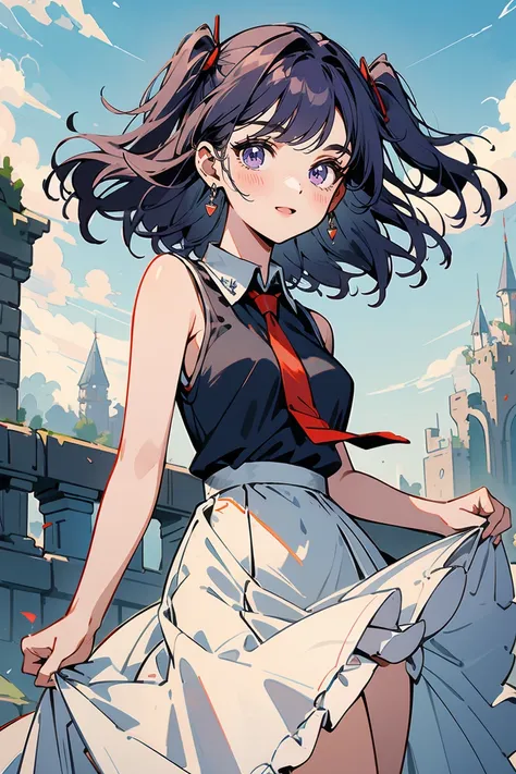 (masterpiece:1.2), (high quality:1.2), reo mikage, blue lock, girls with((1girl, solo, purple hair, (medium hair, right swept bangs, one side up:1.55), bare shoulder, blush, breasts, cowboy shot, navy blue shirt, chinese shirt dress, navy blue tops cheongs...