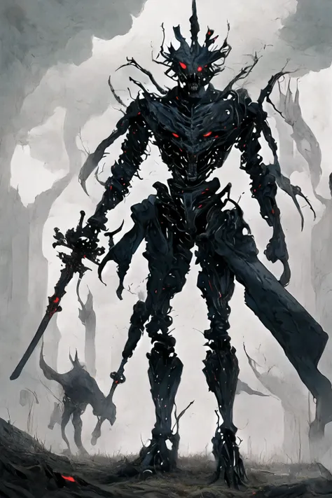 (((highest quality)))(((best image)))外見は黒いfog,wear shiny armor,modern battle suit(((appearance)))the shape is humanoid,wearing a...