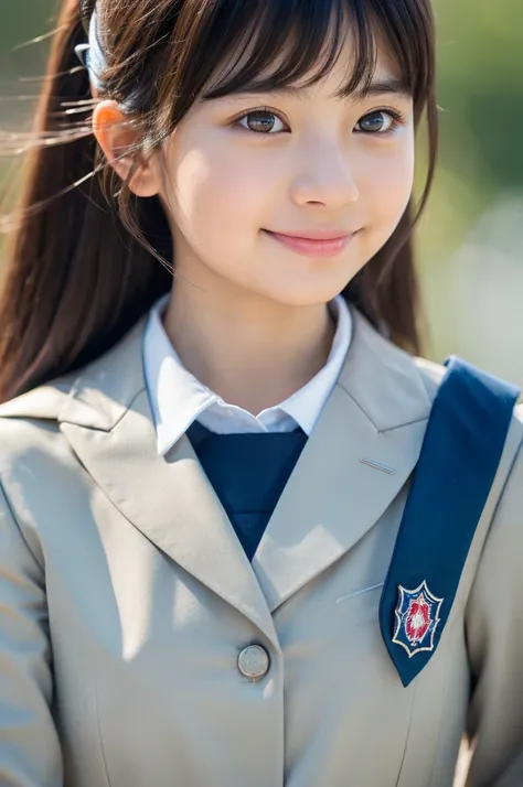 (RAW Photos:1.2), (Realistic:1.4), Cute Detailed Girl,smile, Very detailed eyes and face, Beautiful attention to detail,  Very detailedな, High resolution, Very detailed, Highest quality, masterpiece, Kanna Hashimoto, ((Japanese high school girls uniform)),...