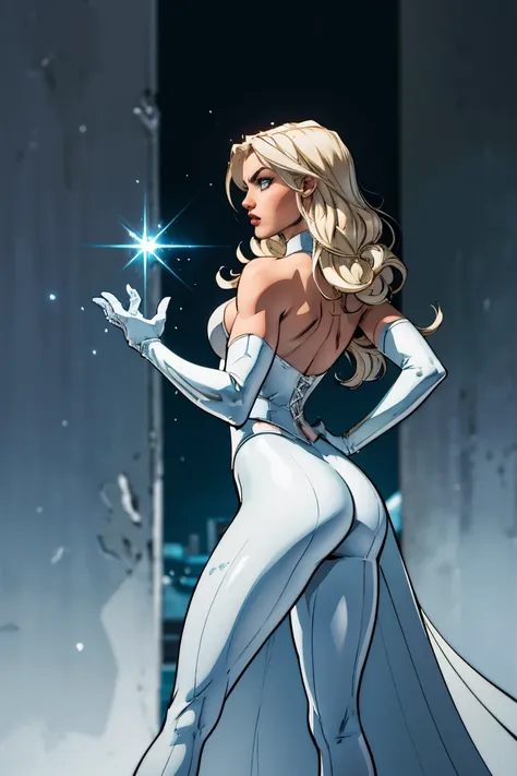 sexy emma frost dos x-men,illustration,high resolution,ultra detali,realisitic:1.37,[fierce attitude],beautiful detailed eyes,be...