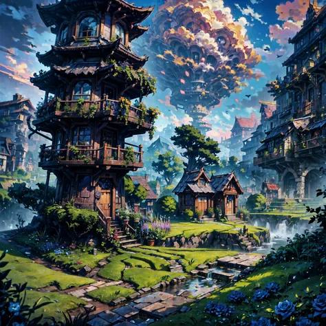 Style and Artistry
Masterpiece: High-quality artwork
Hayao Miyazaki-esque: Suggestive of the renowned animators style
Perfect symmetrical composition: Balanced and harmonious arrangement
Setting and Atmosphere
Fairy tale world: Enchanting and imaginative s...