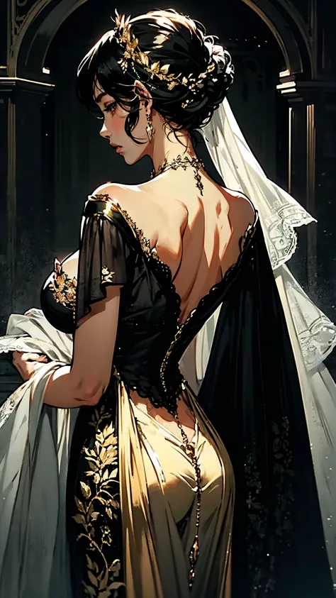 {
  "prompt": "Crown Princess Xian Li, a highly detailed illustration in a 4K resolution. She is depicted with snow-white, flawless skin and long, straight raven-black hair that cascades down her back, adorned with delicate jeweled pins. Her eyes are pierc...