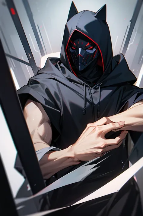 black hoodie　black mask　,PERFECT,DIVERSE