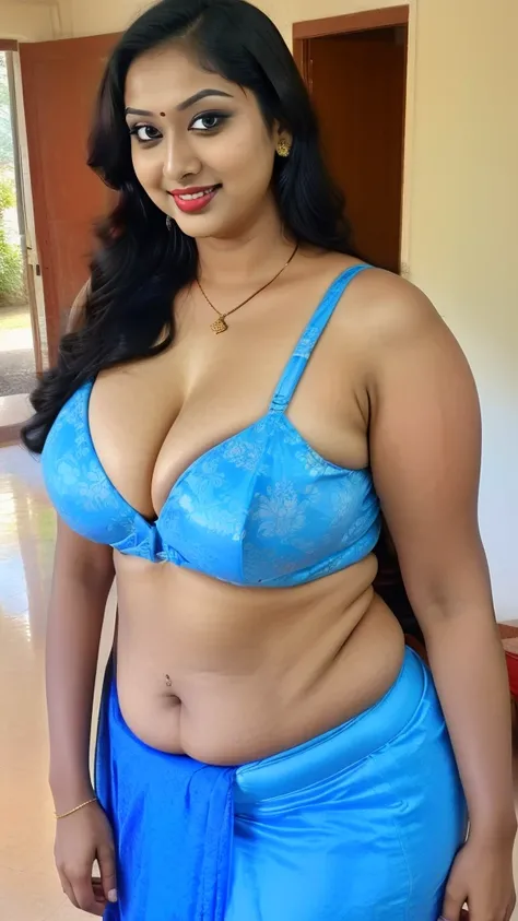  Indian Front Down woman masterpiece, best quality, ultra-detailed, (warm hue, warm tone: 1.2), wearing Tube without less Blouse  , 20 years old, (((big tits1.8))),((Huge Down breasts 1.6)),(((Plump Down body 1.8))), (((Big  1.8)))，BBW(((Chubby 1.8))),((((...