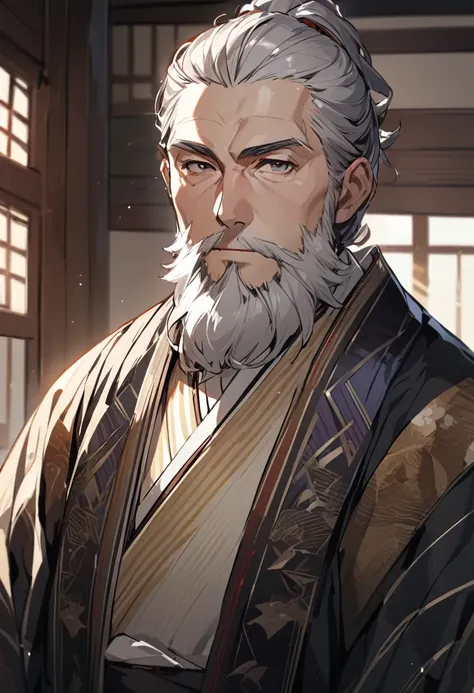 No beard　Not bearded　Nice　elder　kimono　Portraiture