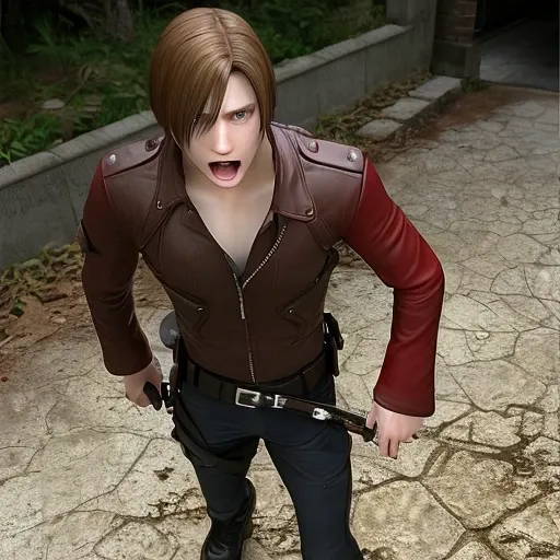 Leon Kennedy *From Resident Evil 4* Peeing,Embarrassed,Red face