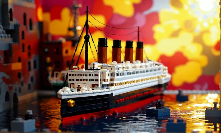 life-size titanic ships built only in lego.