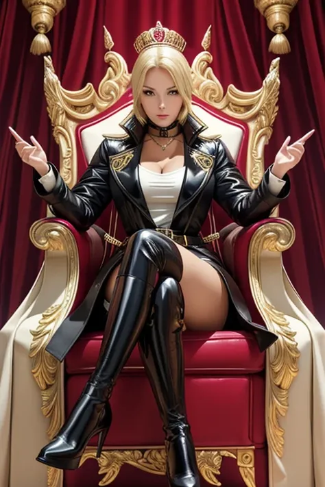 sexy queens, blonde,twintails, triad female leader, Known for her impeccable fashion sense and elegant demeanor, she is a true embodiment of the Versace brand. Her body language is as captivating as her style, always exuding confidence and high fashion. we...