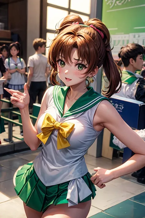 裸のSailor Jupiter、Sailor Jupiter、Don&#39;t wear clothes、She&#39;s naked、I can see her 、I can see the pussy、She&#39;s not wearing any clothes、Nipples are visible