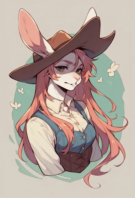 rabbit with cowboy hat 