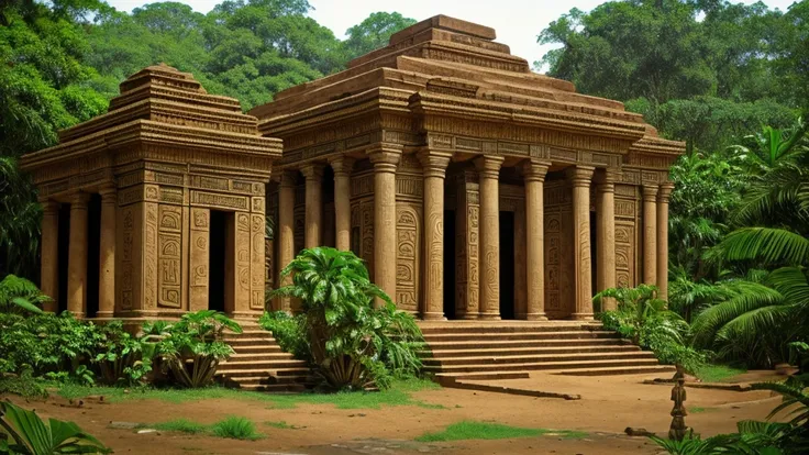 Ornate temples, colossal sculptures and indecipherable and unknown hieroglyphics taken over by the nature of the jungle