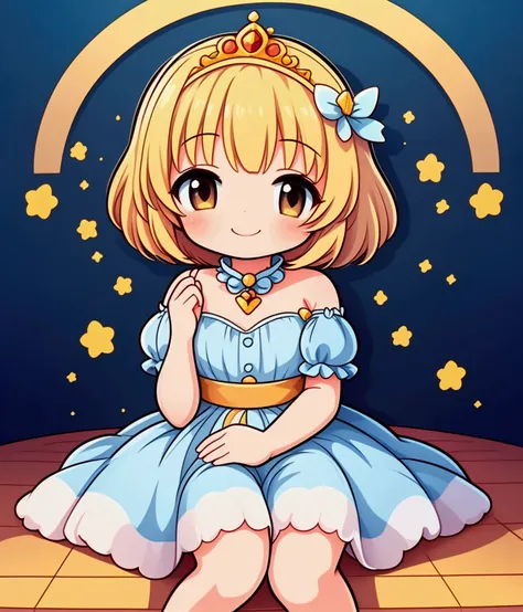 stickers、highest quality、high resolution、masterpiece、8k、little、1 beautiful girl、cute、blonde,short hair,princess,tiara,smile,sexy...