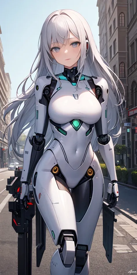 There is a woman in a robot suit posing next to an ancient building, Beautiful white girl half cyborg, Cute cyborg girl, Beautiful girl cyborg, Perfect Robot Girl, Cyborg girl, Young cyborg grady, Beautiful Female Robot, Beautiful robot woman, cyborg girl,...