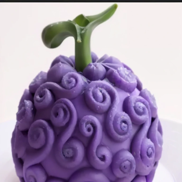 purple fruit with green stem on white plate on white surface, The material is!!! Plum!!!, some purple, Inspired by Ursula Edgcombe, an alien fruit, Plumbus, purple themed, purple, Inspired by Violet Fuller, purple color, purple magic, purple tornado, viole...