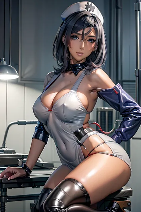 nurse uniform,hospital, latex nurse suit,nurses,busty,elbow gloves,labcoat,grey hair woman,red eyes , gigantic ,medical instruments,asian nurse,two nurses,speculum,examination room,oversize ,big ass ,strap on, lay on table ,legs spreaded,giving birth,gyno ...