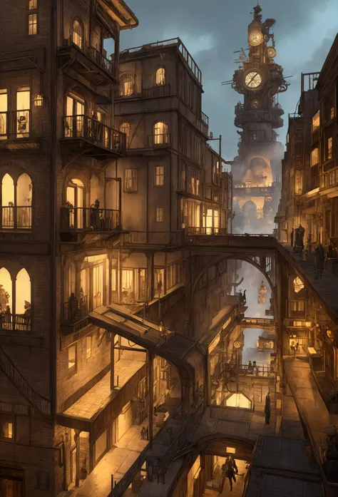 steampunk city raining RPG