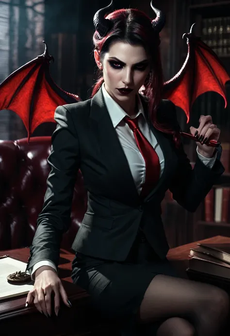 A demonic succubus lawyer woman 
