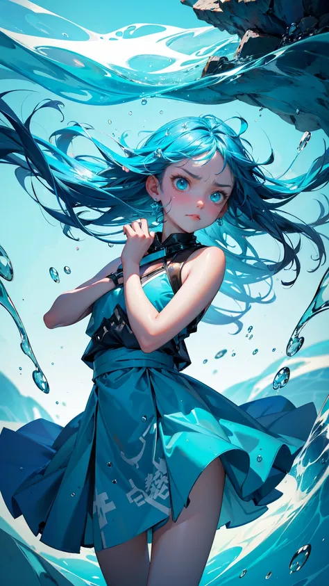 A cute girl with angry emotions on face, girl stuck in blue water ice tube  an angry girl has its head sticking out from under some ice drops. He has thrown his hands up as if someone had stuck him there. The word "Stuck Transaction" appears at the bottom ...