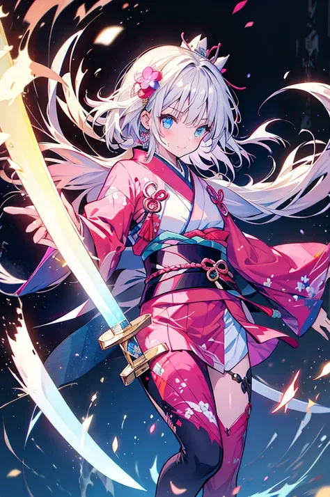 Girl Cute Kimono Sword