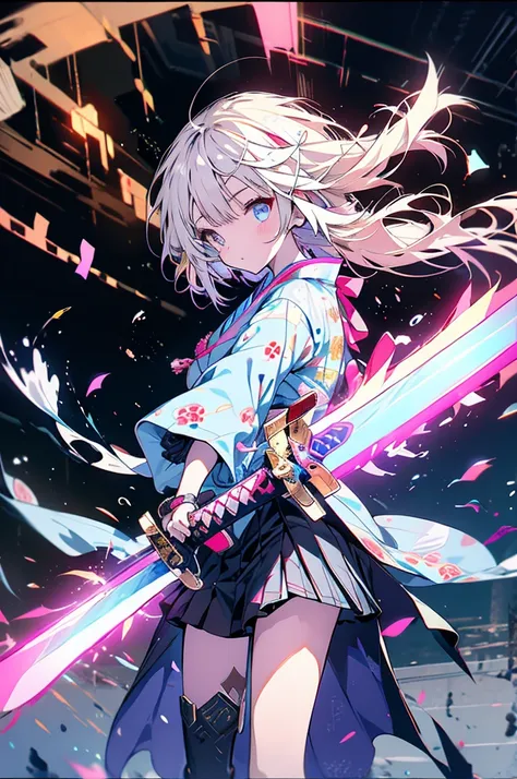 Girl Cute Kimono Uniform Sword