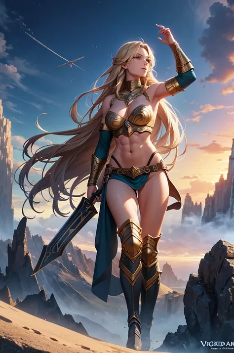 Asgard，Valkyrie, Woman with perfect body, Have a toned, muscular body. Correct Anatomy，Epic fantasy digital art，first work，8k，High resolution，Detail view，Superior Quality，, A magnificent composition