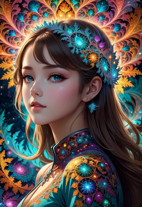 (masterpiece, Highest quality, Highest quality, Official Art, beautifully、aesthetic:1.2), (One girl:1.3), Very detailed,(Fractal Art:1.3),colorful,Most detailed  