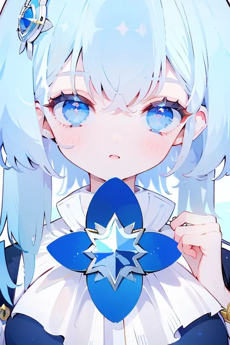 ((Highest quality)), ((masterpiece)), (detailed), One girl, Blue eyes, blue star

