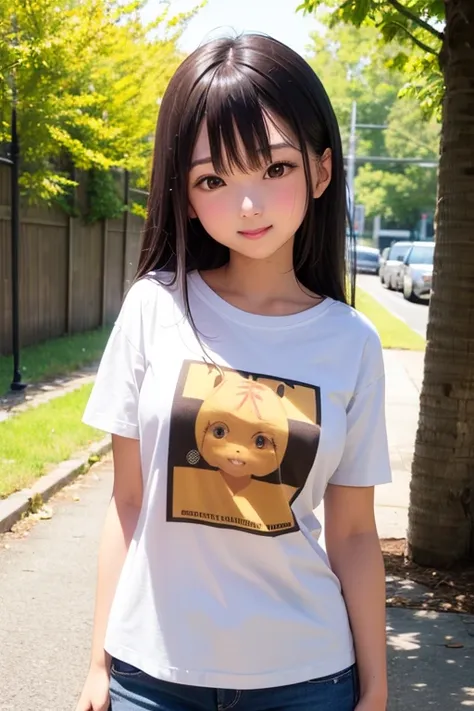 T-shirt girl, Tan Skin