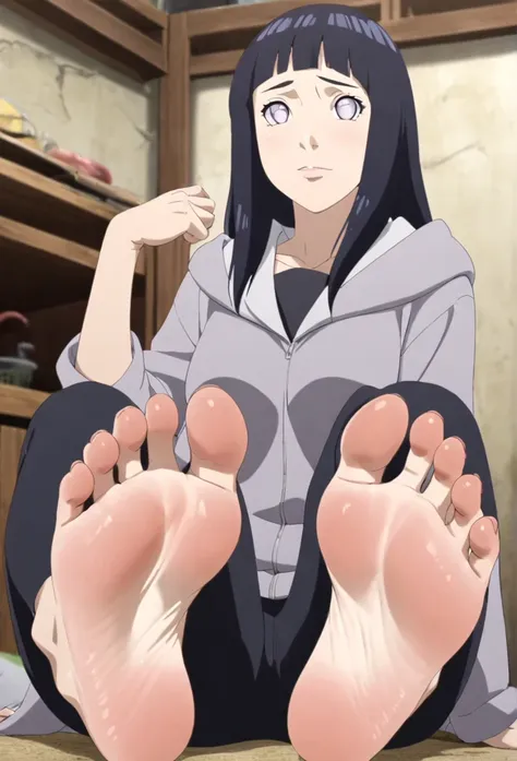 hinata, showing soles, 5 toes