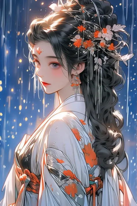 black hair, immortal, beauty, royal sister, stepmother, taoist robe, phoenix coronet, hair bunch