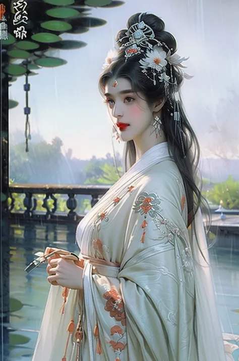 black hair, immortal, beauty, royal sister, stepmother, white taoist robe, phoenix coronet, hair bunch