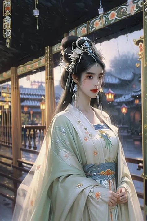 black hair, immortal, beauty, royal sister, stepmother, white taoist robe, phoenix coronet, hair bunch