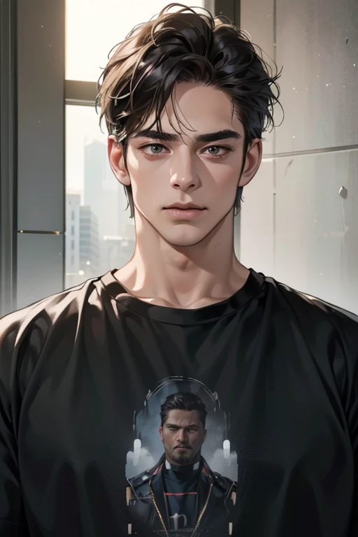 (Best quality,4K,8K,a high resolution,masterpiece:1.2),ultra detailed,(realistic,photorealistic,photo-realistic:1.37),39 year old man,Beautiful anime,portraits,strong,masculine,dark hair,Sharp jawline,Mesmerizing eyes,Perfectly styled hair,confident expres...