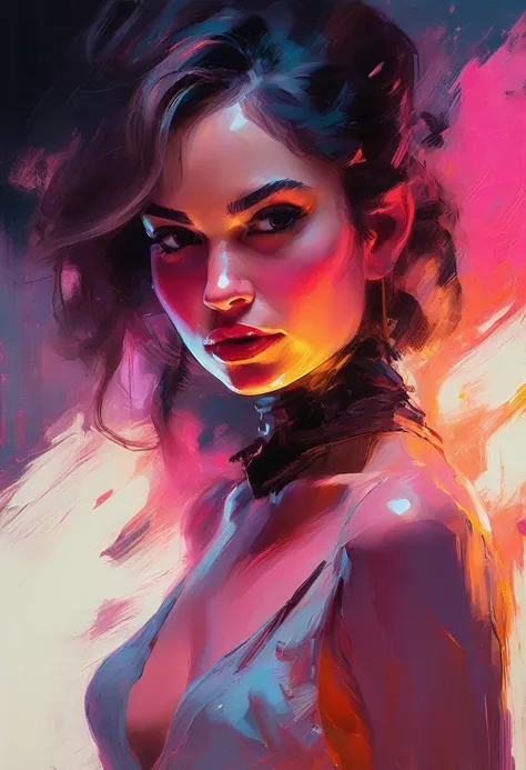 (llyjmscnd woman) art: Henry Asencio, close-up, lava lamp captured in ultra-realistic style, posing in the undulating glow of a neon atmosphere reminiscent of Syd Meads futuristic aesthetic, the lava inside the lamp seamlessly morphs, soft focus background...