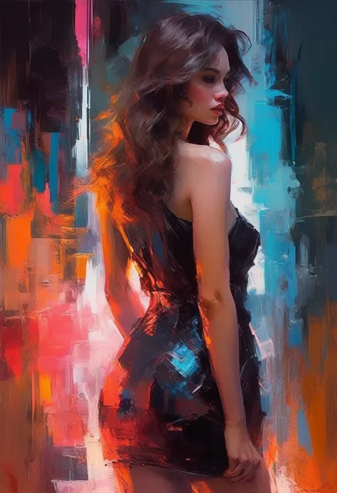 (llyjmscnd woman) art: Henry Asencio, close-up, lava lamp captured in ultra-realistic style, posing in the undulating glow of a neon atmosphere reminiscent of Syd Meads futuristic aesthetic, the lava inside the lamp seamlessly morphs, soft focus background...