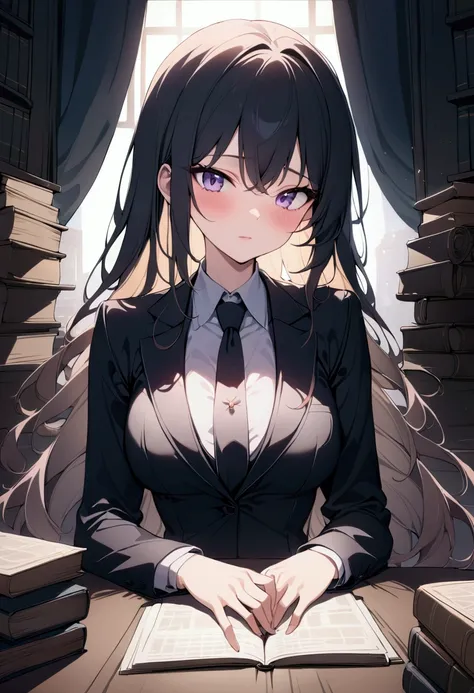 1girl, Lawyer, a lawyer in a courtroom, elegant formal suit, confident and professional expression, dramatic lighting, law books and documents in the background, cinematic composition, 8k, high quality, masterpiece, best quality, very aesthetic, absurdres