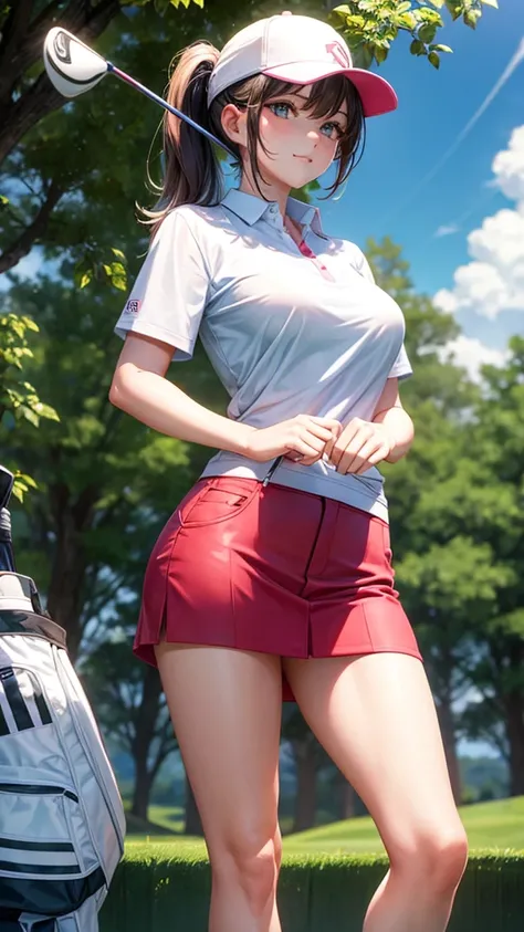 Cute golfer lady