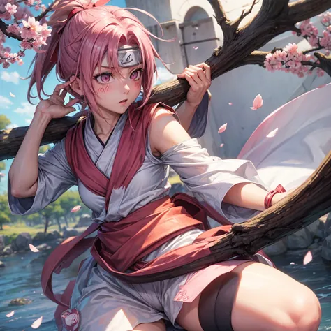 Sakura from Naruto whose weight and eyes are marked 