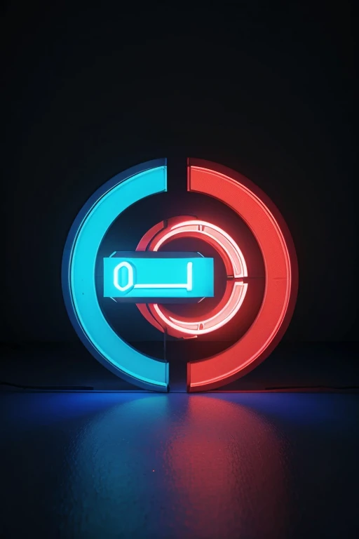 detailed pixelized O letter logo, in the center P letter red and blue colors, abstract, geometric, minimalist, high quality, 8k, hyperrealistic, professional, masterpiece, 3D render, glowing, neon, studio lighting, vibrant colors, clean lines, dynamic, sym...