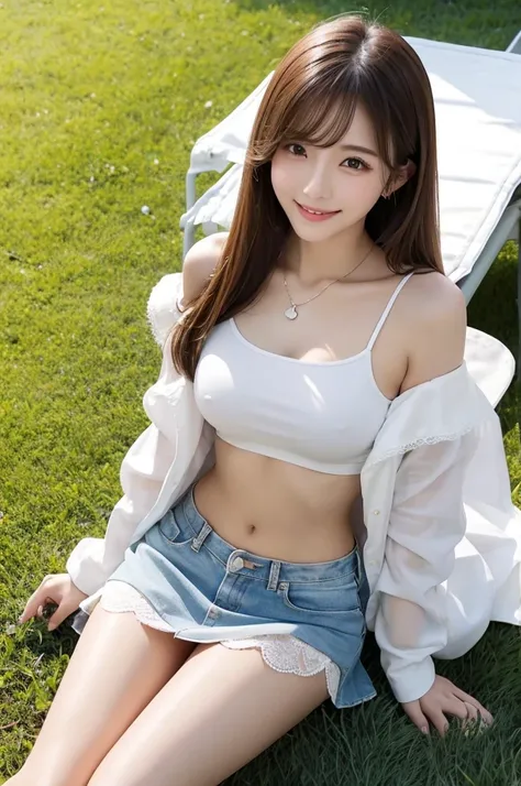 Highest quality、30 year old beauty、Adult sex appeal、Married Woman、A youthful look、Light honey-colored straight hair、Eyeliner、Beautiful necklace、Slim and slim、Slim waist、There is a noticeable mole on the chest、Small breasts、Small breasts、Sit on your knees o...