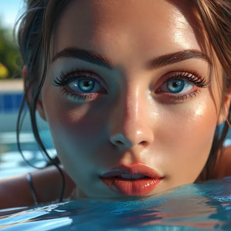 a girl in a luxurious swimming pool .,illustration,beautiful detailed eyes,beautiful detailed lips,extremely detailed eyes and f...