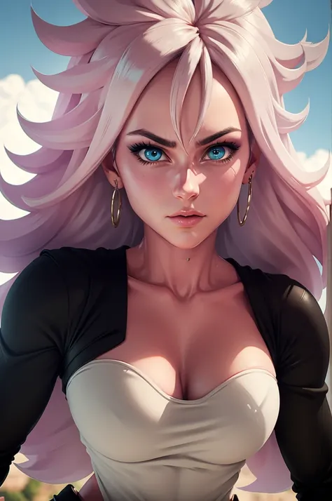 3d anime girl, cat girl, android 21 from dragon ball, 1girl, beautiful detailed eyes, beautiful detailed lips, extremely detailed face and features, longeyelashes, anime style, realistic, photorealistic, highly detailed, 4k, 8k, masterpiece, ultra-detailed...