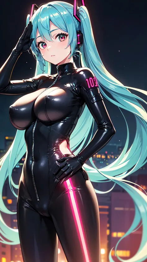 {{1 female},{{{{{Tabletop++, Highest quality++, Very detailed+, Ultra-high resolution,(Realistic:1.4)Cowboy Shot,hatsune miku, (Vocaloid)RAW Photos,(hatsune miku)+,(hatsune miku)+, (Vocaloid) Expressionless, Light blue hair, Red eyes ,clavicle, Twin tails,...